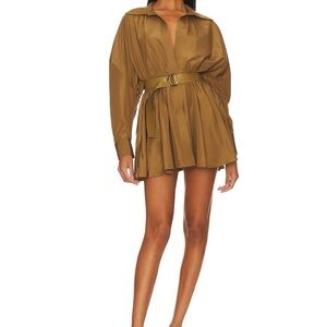 Chic Brown Belted Dress